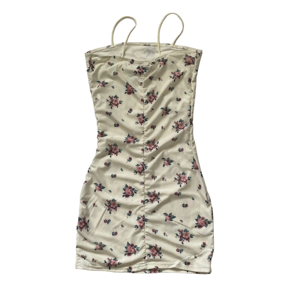 Off White Floral Spaghetti Strap Mini Dress Size Small